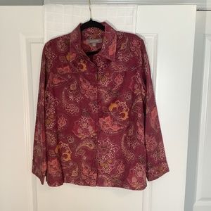 Croft & Barrow Ladies Button Down Top Multi Color Size M